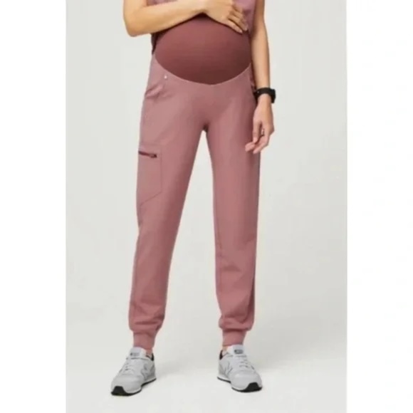 Figs Zamora Maternity Jogger Scrub Pants in Mauve Pink Size Medium NWT - Picture 1 of 6